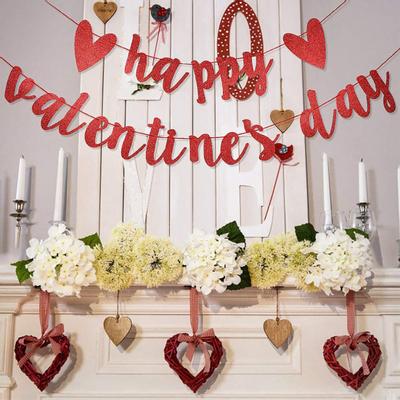Palloncini romantici Striscione decorativo con bandiera appesa ornamento di carta per feste di San Valentino