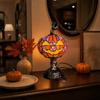 Resin Pumpkin Halloween Vintage Table Lamp Colored Glass Style Night Light Atmosphere Home Decor Ornament