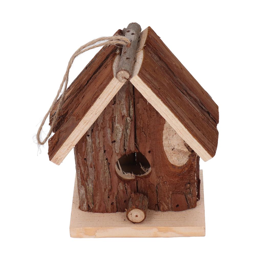 Wooden Bird House Hanging Retro Style Fir Wood Birdhouse for Outdoor Garden Porch Home Office Decoration