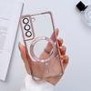 Suitable for Samsung S24 Electroplated Transparent Mobile Phone Case Full Inclusive Lens Film S22ultraCD Pattern Magnetic S23 Soft Case