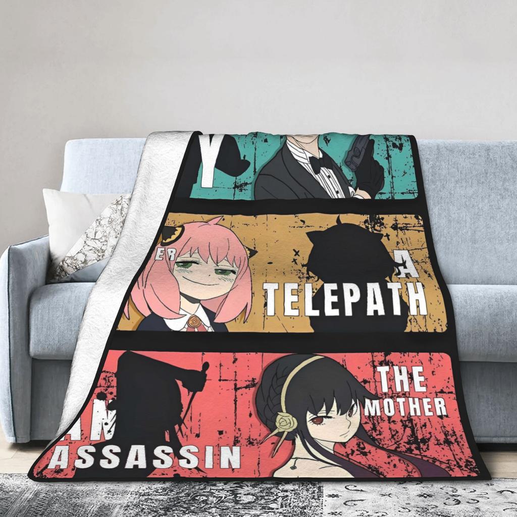 Spy Family Flannel Blanket Winter A-Anyas Super Warm Throw Blanket for Kids Bedroom Graphic Bedspread Sofa Bed Cover