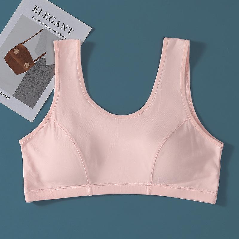 Women's Cotton Vest-Style Bra for Middle-Aged & Elderly: Lightweight Summer T-Shirt Underwear