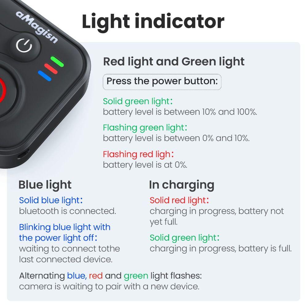 50M Bluetooth-Fernbedienung Multifunktionaler Bluetooth-Controller für Insta360 X5/X4/AcePro 2