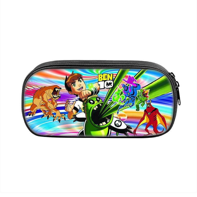 Trousse à Crayons Ben10 pour Enfants Grande Capacité en Nylon Organisateur de Papeterie pour Étudiant Utilisation Scolaire