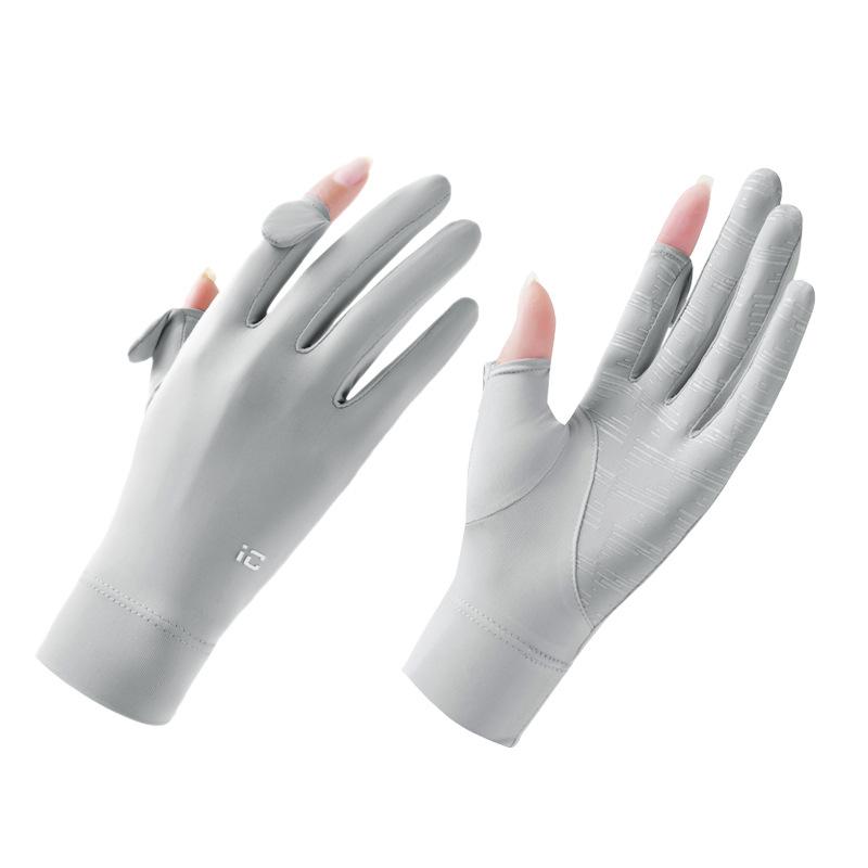 Thin summer sunscreen gloves for women, UV protection, non-slip, breathable, touch-screen cycling sunscreen gloves, summer One size fits all