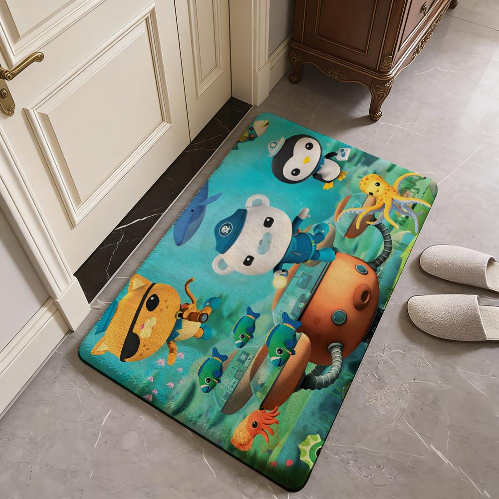Anime The Octonauts Floor Mat Flannel Door Mat Non-Slip Absorbent Washable Indoor Home Rug