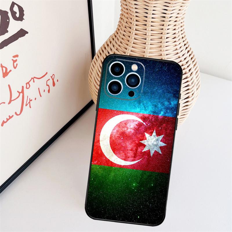 Azerbaijan Flag Phone Case For iPhone 16 Pro Max 14 13 12 11 15 17 Pro Max Mini 15 16 Plus 16e Back Cover