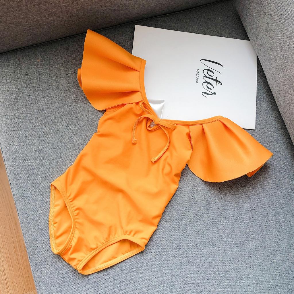 South Korea's New Children's Swimsuit Girls One-piece Princess Lotus Leaf Edge Backless Baby Beach Hot Spring Vacation Swimsuit