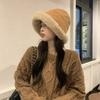 Women's Korean-Style Plush Fisherman Hat: Thickened, Warm, Versatile, Windproof, Cold-Proof with Ear Protection for Autumn & Winter.