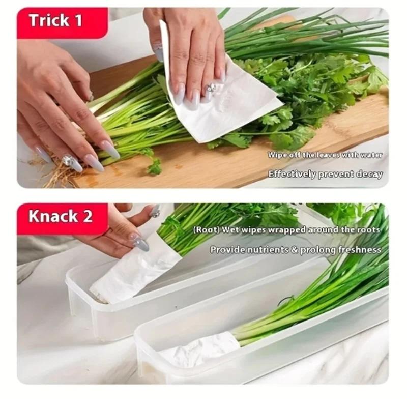 1/2/3pcs Refrigerator Fresh-keeping Storage Box Fresh-keeping Artifact Food Preservation Boxes Transparent Sealed Storage Box