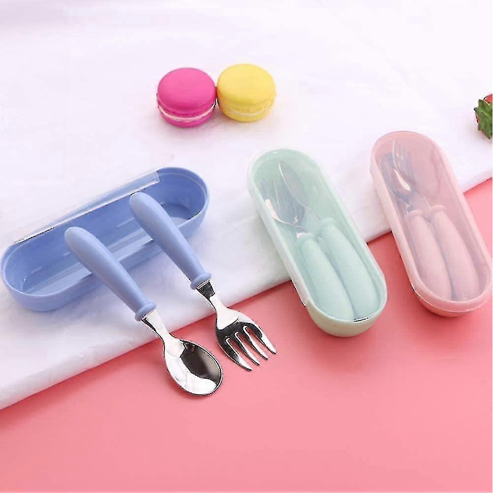 Baby Fork And Spoon 3 Set, With Travel Safe Carry Case For Kids