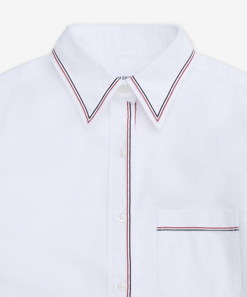 Tombeulaun Classic Long Sleeve Crop Shirt - White / Fll196Gf0313100