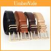 Minimalist Womens Leather Belt With Gold Buckle For Dress And Jeans Wear