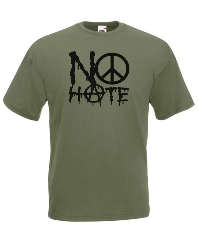 Adults No Hate Keep The Peace Huunisex Equality Anti War Unisex Olive TShirt 2XL