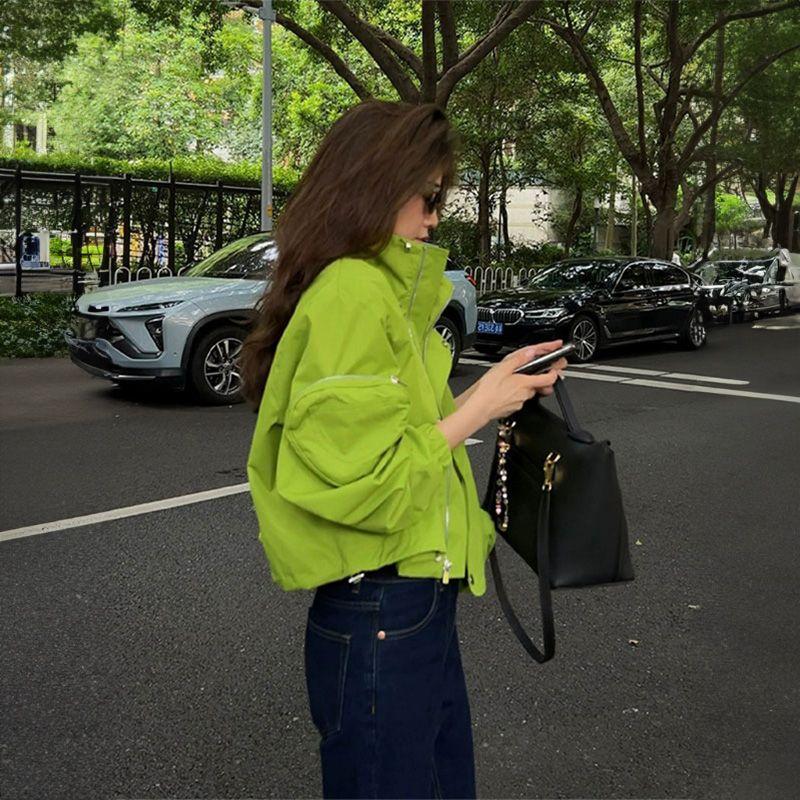 

Абсолютно потрясающе!! Супер красиво! Стильная нишевая повседневная куртка с воротником-стойкой, короткое пальто, спортивная женская куртка Gore-Tex Green L