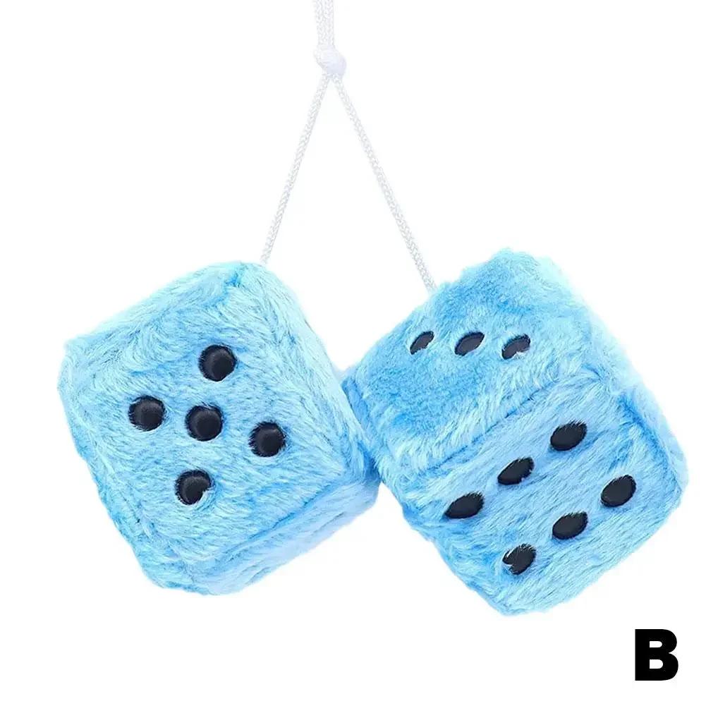 

1 Pair of Creative Cube Car Pendant Velvet Dice Model Car Mirror Pendant Car Home Decoration Car Hanging Decoration Accessories
