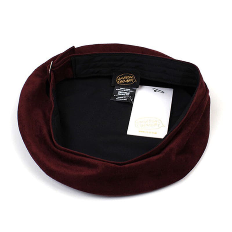 Universal Chemistry Belted Wine Suede Beret Beret