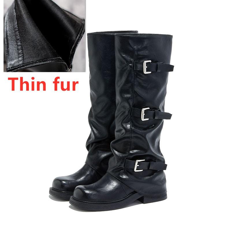 Fashion 2025 New Women's High Boots Western Cowboy Style Women Stacked Boots Large Size Warehouse female Knight Boots
