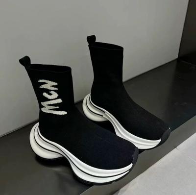 Damskie elastyczne kozaki Nowe trendy mody Kozaki sportowe Damskie na platformie Wsuwane Casualowe Eleganckie Sneakersy Damskie Botas De Mujer