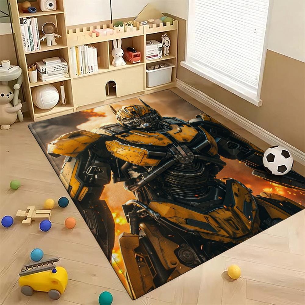Bumblebee Battle Armor Rectangular Rug Durable Easyclean Carpet For Hallway Balcony Study Home Party Decor Halloween Gift