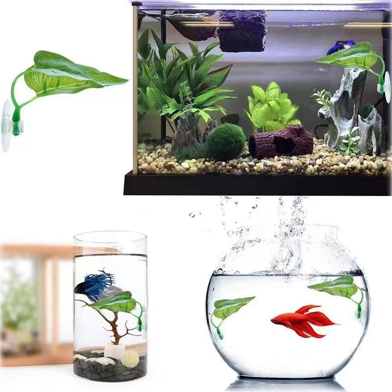 Artificial Aquatic Plant Aquarium Landscaping, Artificial Betta Fish Leaves, Resting Leaves, Spawning Leaves