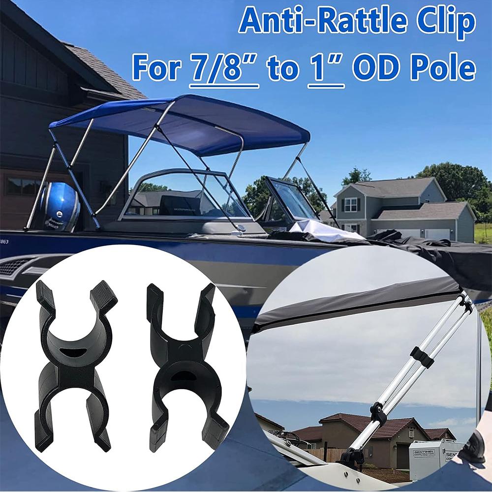 2pcs Pole Clips Holder for Bimini Top for Anti-Rattle Bimini Brace Rowing Boat
