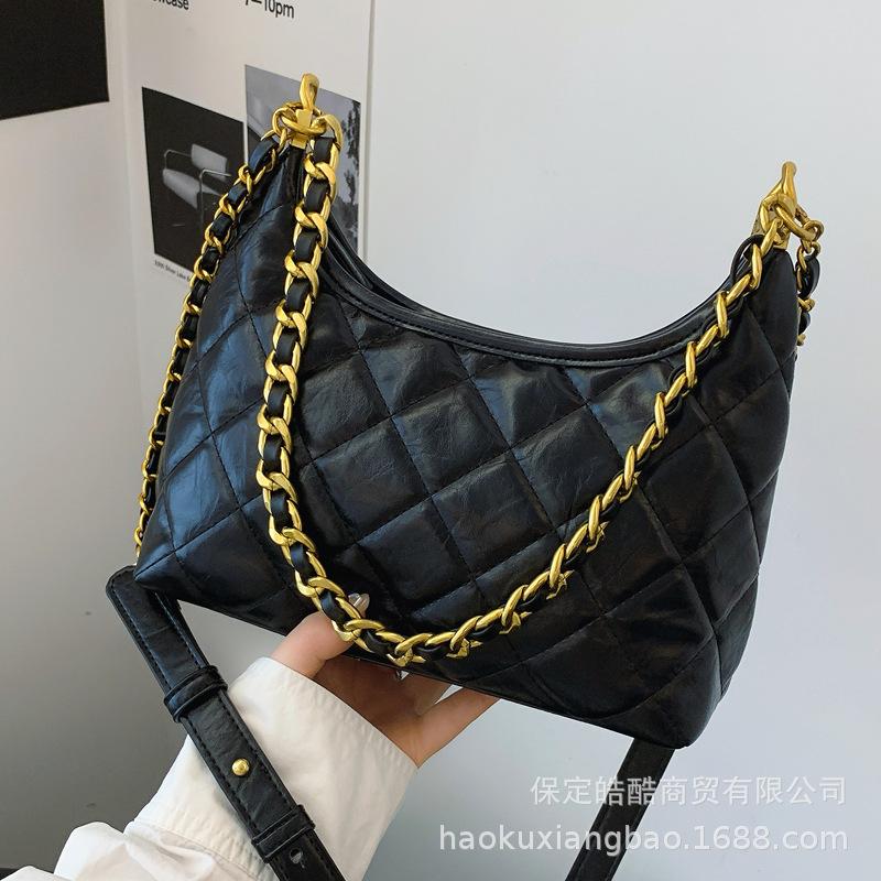 Niche light luxury bag women's 2025 new diamond chain bag fashionable versatile temperament advanced single shoulder messenger bag