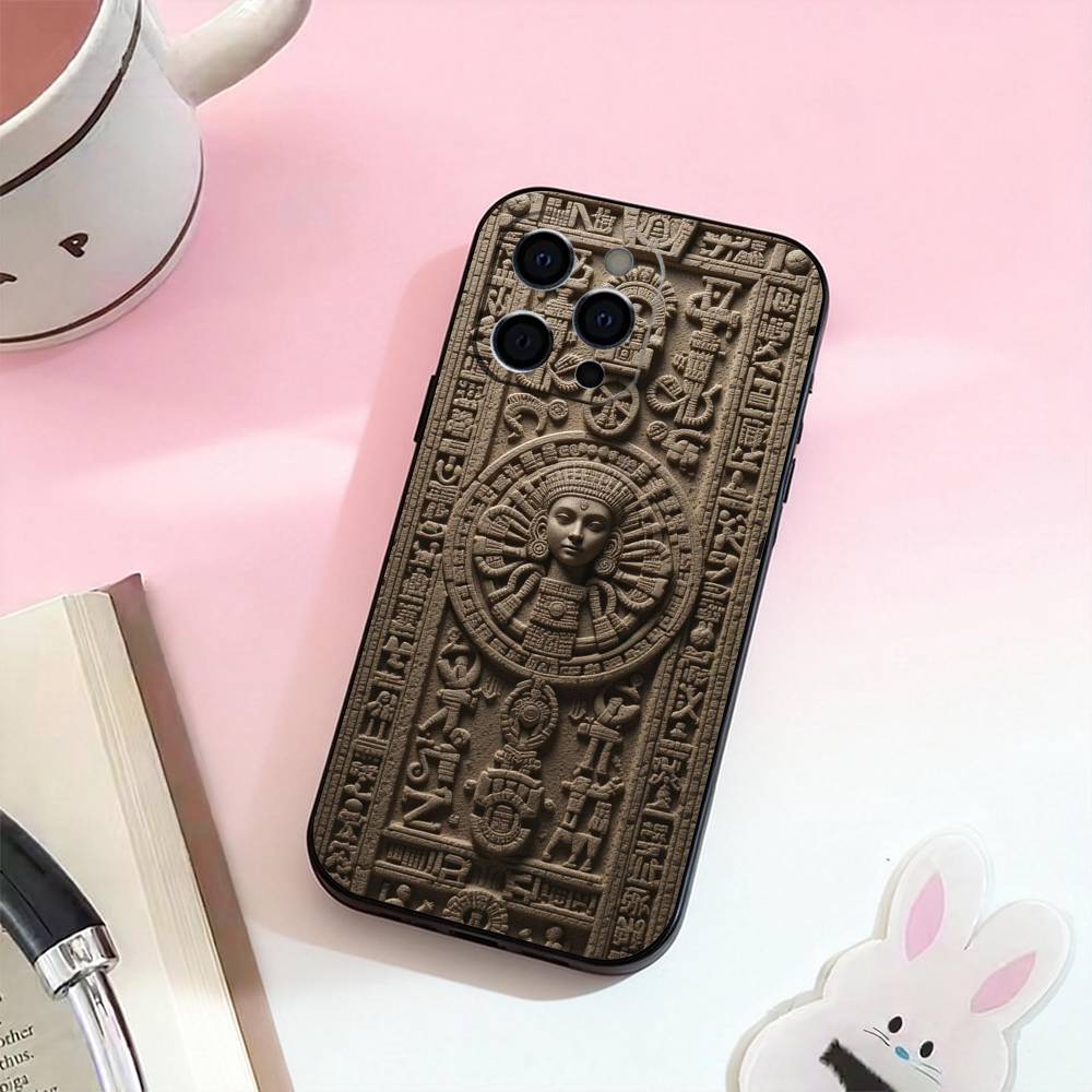 Mayan Aztec Calendar Statue  Phone Case Silicone Soft For IPhone 17,16,15,14,13,12,11,XS,Plus Pro Max