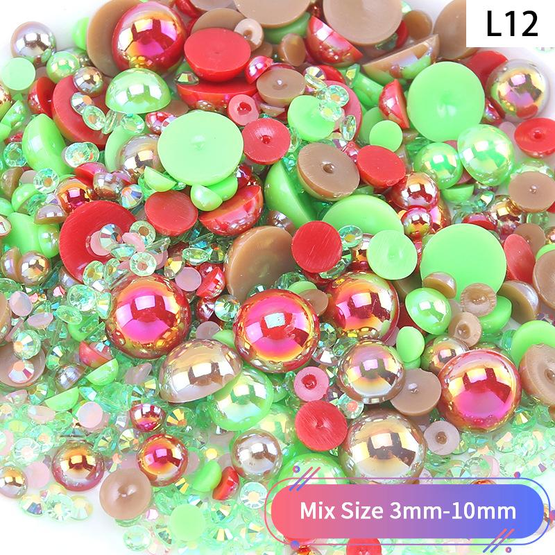 Yantuo 1000g Mixed Packaging Flat Back Pearls Resin Rhinestone Jelly Rhinestones Bulk Abs Loose Pearl for DIY Decoration