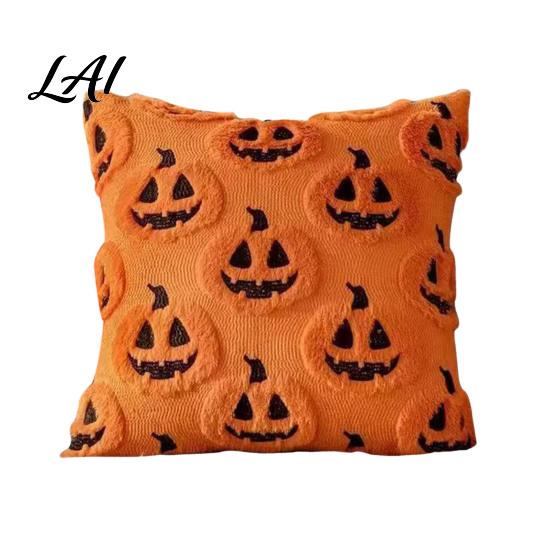 Ghost Throw Pillow Case Plush Pumpkin Cushion Cover Halloween 18 X Inch Seasonal Bedroom Cover Cute Soft for Spooky Season Cozy Fall Home