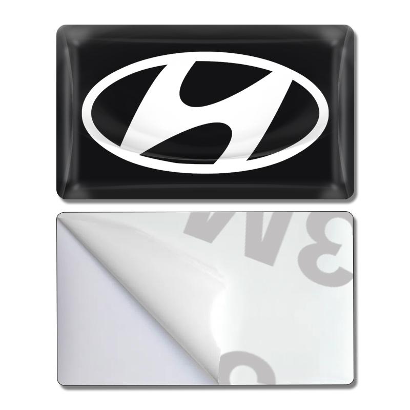 New Carbon Fiber Steering Wheel Car Logo Emblem 3D Stickers For Hyundai Fe Sonata Solaris Azera Creta I30 IX25 IX35