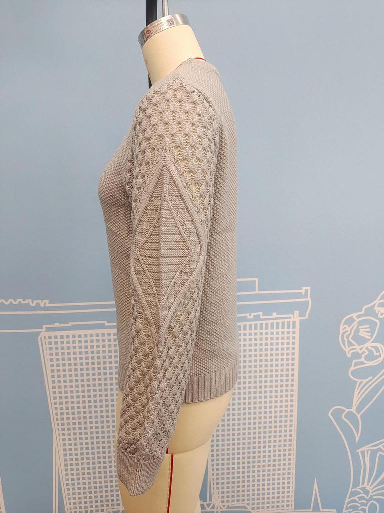 Women's Long Sleeve Cable Knit Pullover Sweater by Dunhuang