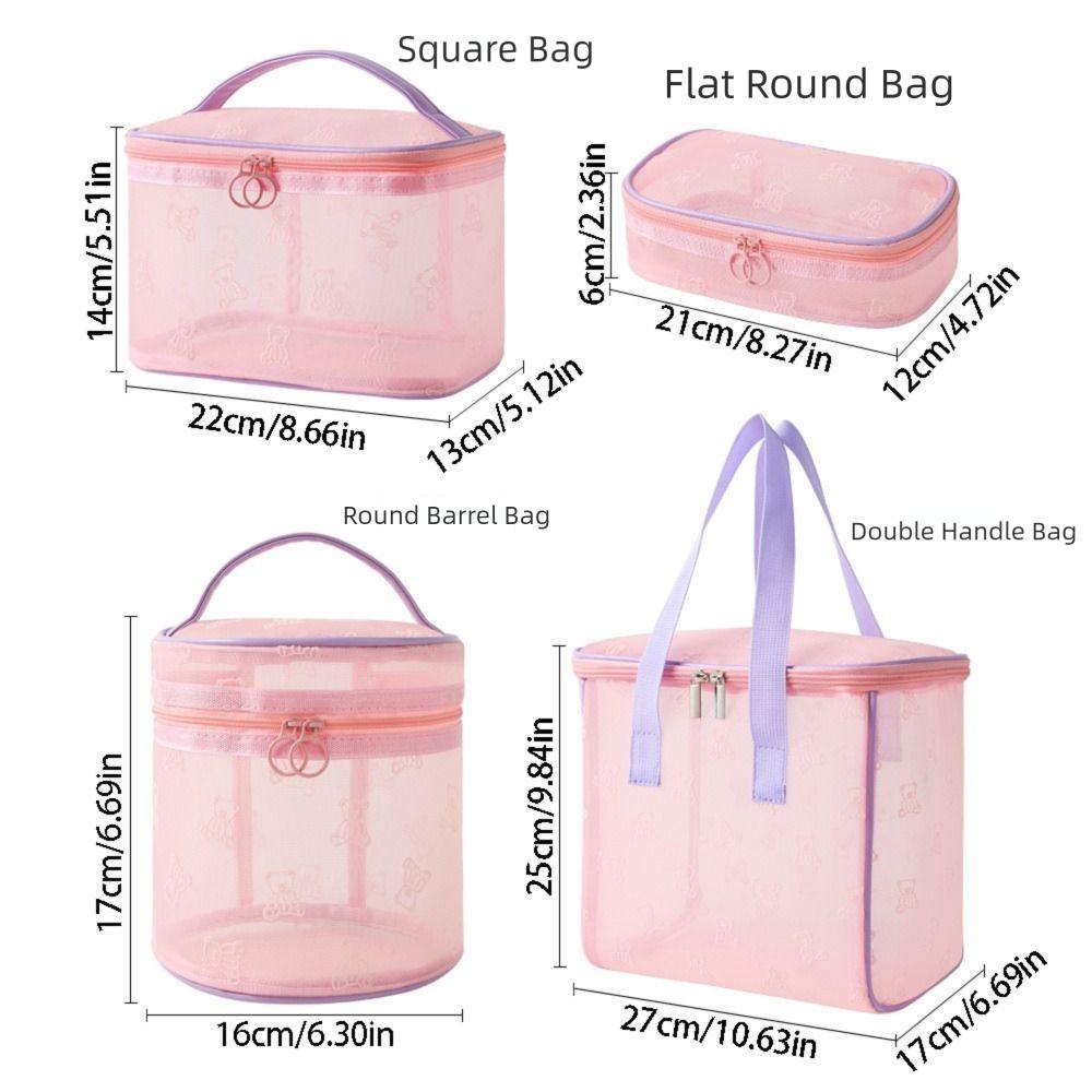 Large Capacity Mesh Cosmetic Bags INS Toiletries Storage Pouch Simple Visible Wash Handbag  Camping