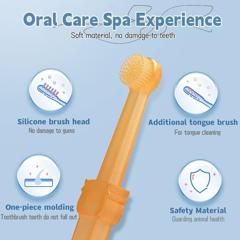 Pet Dental Cleaning Kit Finger Toothbrush Silicone Soft for Dogs Cats Teeth Whitening Oral Care Puppy Toothpaste Set