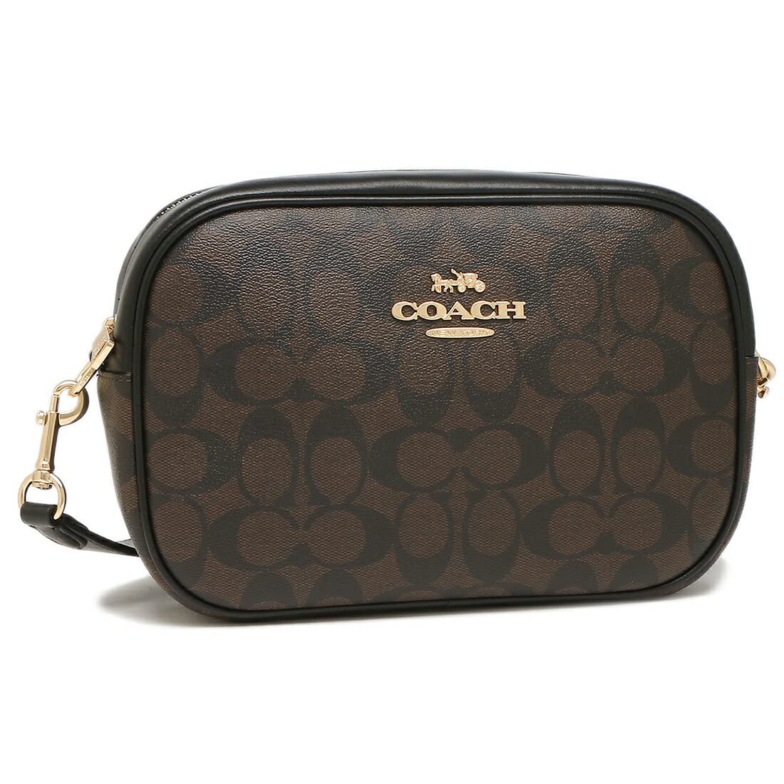 Coach Outlet Signature Shoulder Bag in Brown and Black, Women s, CA547 IMAA8 [Used]