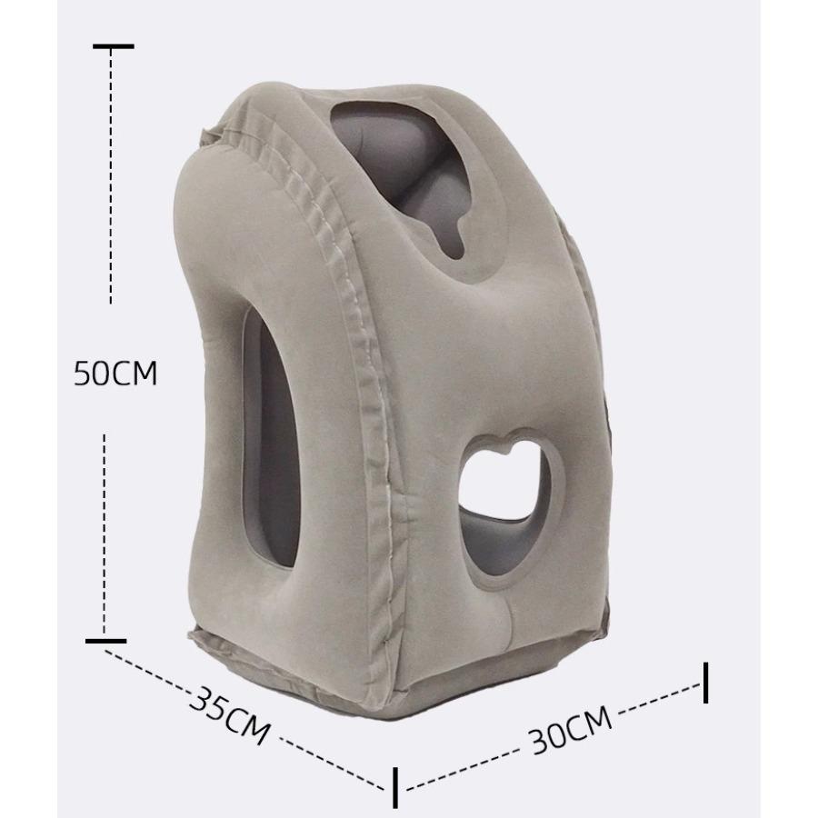 New Pattern Inflatable Travel Pillow Portable Chin Support Neck Pillow for Airplane Car Bus Train Office Nap Rest Support Pillow