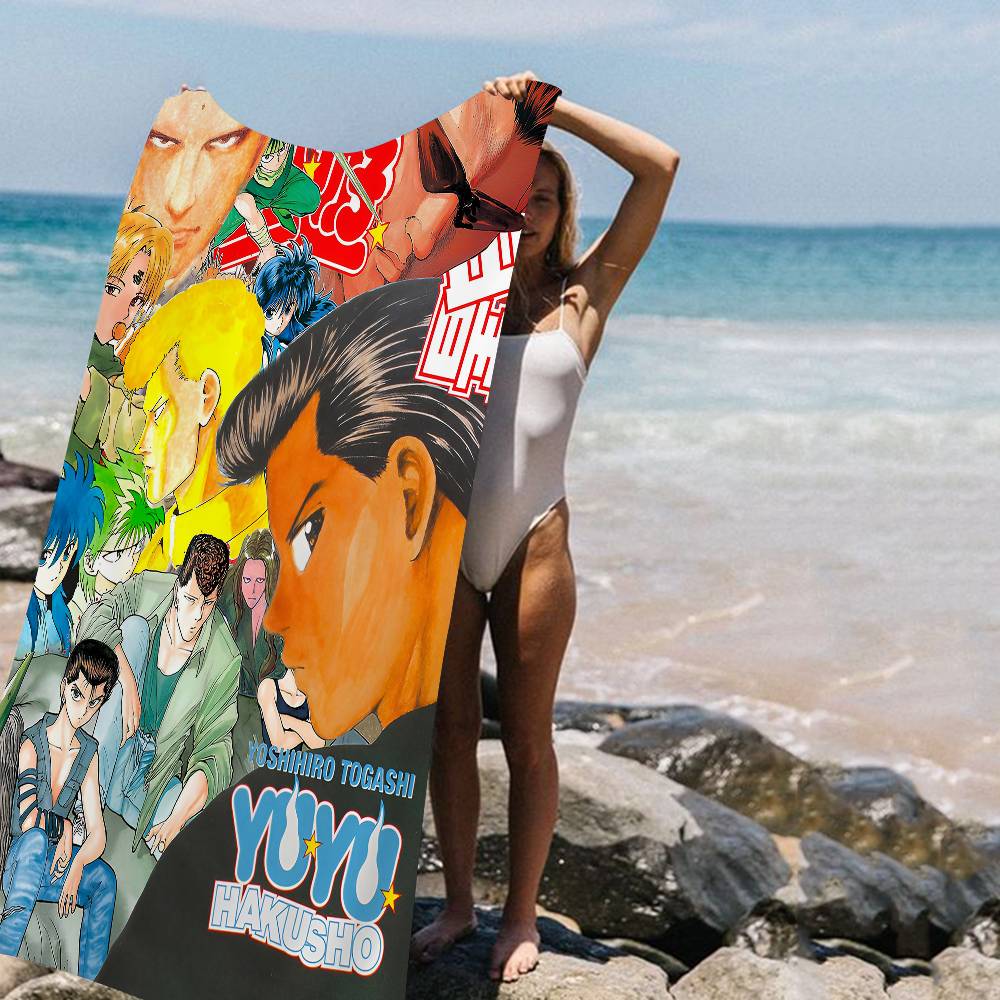 

Anime YuYu Hakusho Microfiber Printed Beach Towel Mountain Climbing Yoga Beach Swimming Running Absorbent Soft Towel W40*H60(CM)