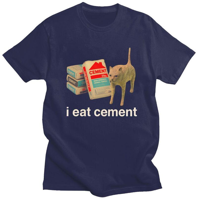 

I Eat Cement Absurd Cat Meme T Shirt Unisex ShortSleeve Tshirts Streetwear Casual Graphic Tee Pure Cotton Slim Fit Clothing 4XL