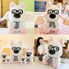 Plush Dog Glasses Toy West Highland White Terrier Doll Children Day Gift