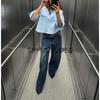 Spring New Women's Clothing Hong Kong Style All-Matching Casual Loose Lapel Long Sleeves Oxford Shirt Tops 7969023