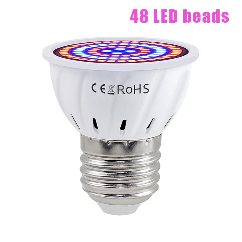 

Led Grow Light Bulb E27 220V Full Spectrum 48/60/80Led Plant Lamp For Indoor Garden Seedling Greenhouse Hydroponics Grow Tent