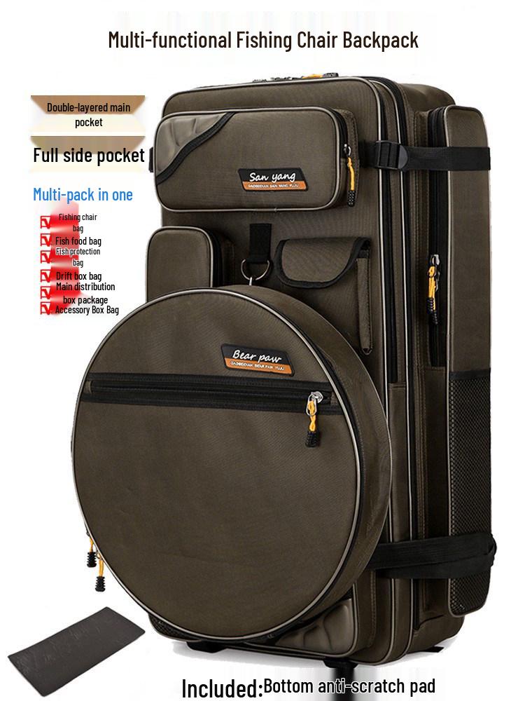 Thickened Waterproof Fishing Chair & Gear Backpack
