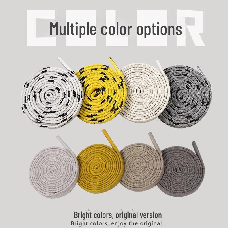 Compatible with Paris 3XL Sneakers: Flat, Wide Shoelace Ropes In White, Black, Blue, Yellow - Ideal for Dad Shoes