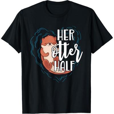 Her Otter Half Pun Romantic Couple Valentine's Day T Shirt T-Shirt