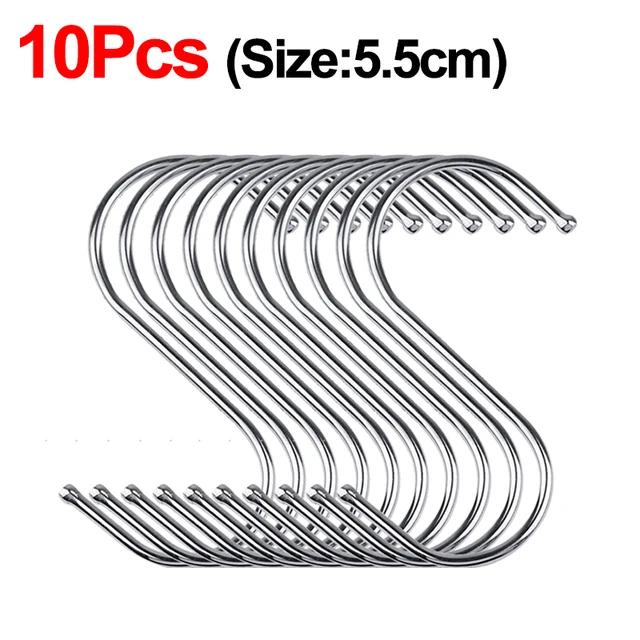 10/2PCS Stainless Steel S Shaped Hook Multi-function Metal Hanging Hook Clothing Hanger Clasp Holder Home Kitchen Storage Tool