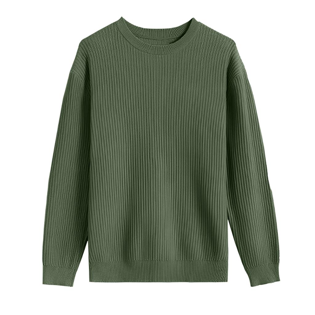 Men's Loose-fitting Casual Round Neck Long-sleeved Knit Top