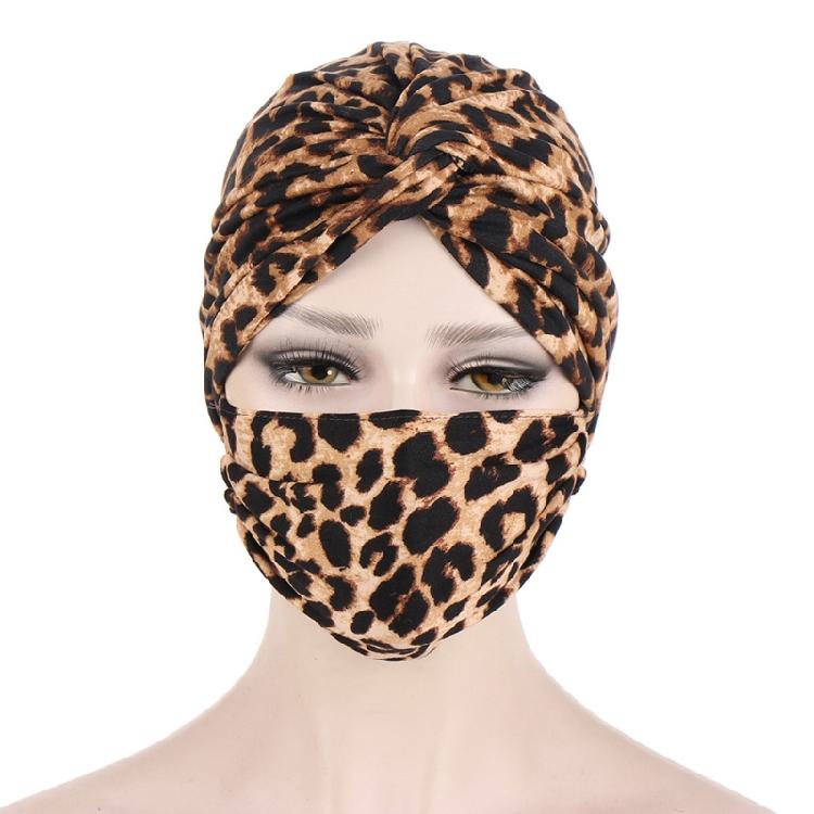 Floral Muslim Hat Face Mask Set Cancer Chemo Hat Slouchy Beanie Hat Inner Hat