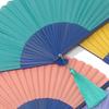[Nishikawa Shoroku Shoten] Summer Fan with Fan Case, Two-Tone Design, Bi-Color, Women's, Ladies, byCOLOR, Handcrafted, Green X Navy, Mother's Day