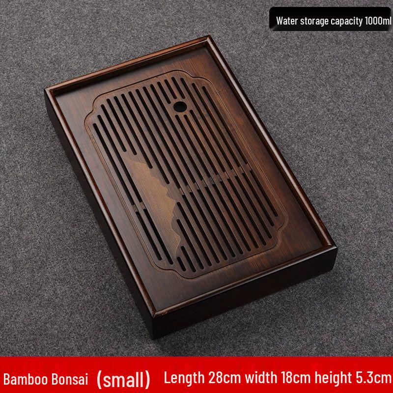 Modern Bamboo Tea Tray with Water Storage