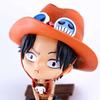 15CM Anime One Piece Sitting Portgas D Ace Cute Q Version Model Toy Gift Collection Action Figure Desktop Car Ornament PVC